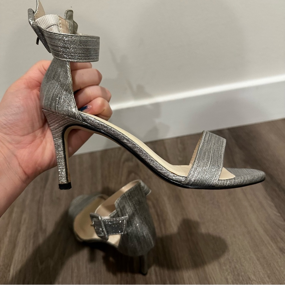 Benjamin Walk Shimmering Silver Heels - Picture 9 of 11